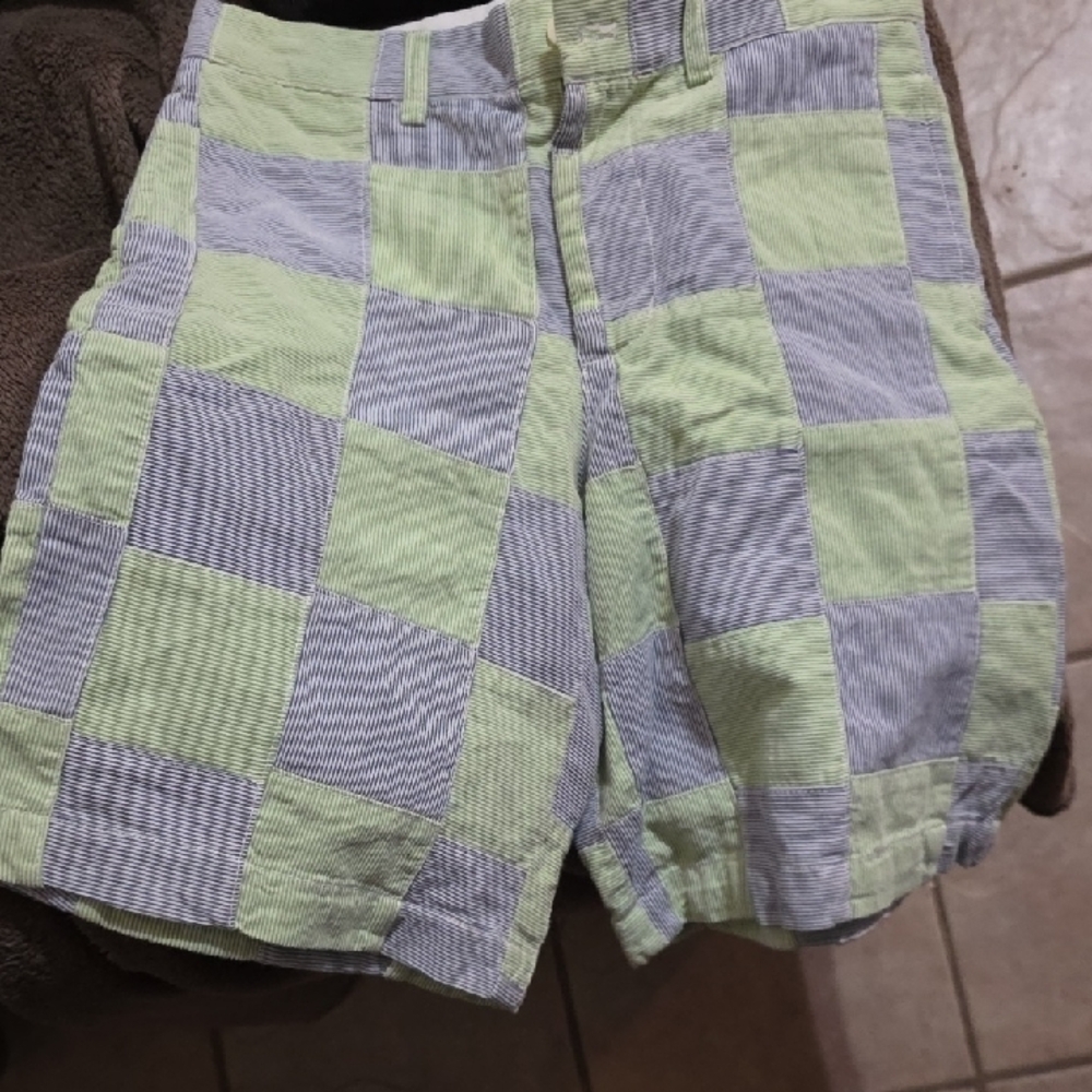 Vineyard Vines Green and Blue Striped Shorts
